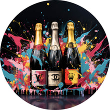 Lade das Bild in den Galerie-Viewer, Aluminiumbild gebürstet Luxury Champagne No.3 Kreis
