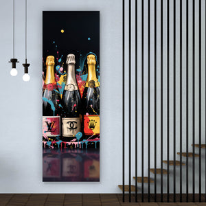 Aluminiumbild gebürstet Luxury Champagne No.3 Panorama Hoch
