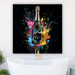 Aluminiumbild gebürstet Luxury Champagne No.4 Quadrat