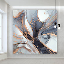 Lade das Bild in den Galerie-Viewer, Aluminiumbild gebürstet Luxury Fluid Art Quadrat
