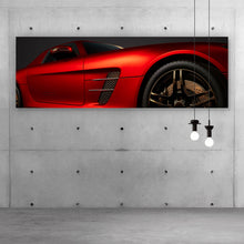 Lade das Bild in den Galerie-Viewer, Aluminiumbild gebürstet Luxus Sportwagen Panorama

