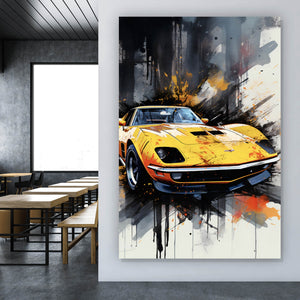 Poster Luxus Sportwagen Pop Art Abstrakt Hochformat