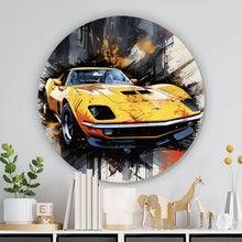 Lade das Bild in den Galerie-Viewer, Aluminiumbild Luxus Sportwagen Pop Art Abstrakt Kreis
