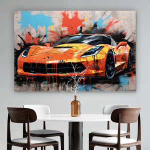 Poster Luxus Sportwagen Pop Art Querformat