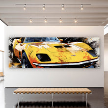 Lade das Bild in den Galerie-Viewer, Aluminiumbild gebürstet Luxus Sportwagen Pop Art Abstrakt Panorama
