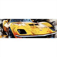Lade das Bild in den Galerie-Viewer, Aluminiumbild Luxus Sportwagen Pop Art Abstrakt Panorama
