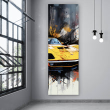 Lade das Bild in den Galerie-Viewer, Aluminiumbild gebürstet Luxus Sportwagen Pop Art Abstrakt Panorama Hoch
