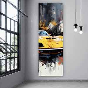 Leinwandbild Luxus Sportwagen Pop Art Abstrakt Panorama Hoch