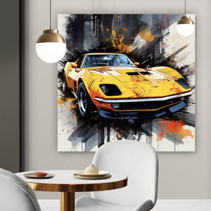 Poster Luxus Sportwagen Pop Art Abstrakt Quadrat