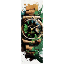 Lade das Bild in den Galerie-Viewer, Poster Luxus Uhr Pop Art Grün Abstrakt Panorama Hoch
