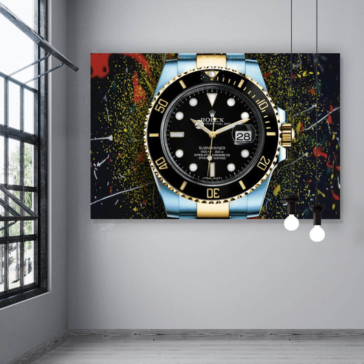 Poster Luxus Uhr Pop Art Dark Querformat