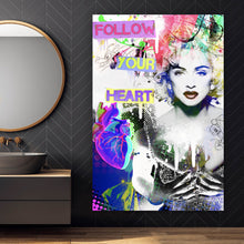 Lade das Bild in den Galerie-Viewer, Aluminiumbild gebürstet Madonna Pop Art Hochformat

