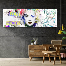 Lade das Bild in den Galerie-Viewer, Aluminiumbild gebürstet Madonna Pop Art Panorama
