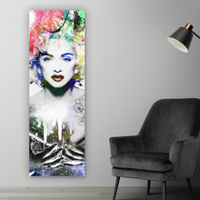 Lade das Bild in den Galerie-Viewer, Aluminiumbild gebürstet Madonna Pop Art Panorama Hoch
