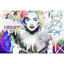 Lade das Bild in den Galerie-Viewer, Acrylglasbild Madonna Pop Art Querformat
