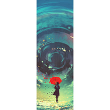 Lade das Bild in den Galerie-Viewer, Aluminiumbild Mädchen mit rotem Regenschirm Digital Art Panorama Hoch

