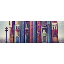 Lade das Bild in den Galerie-Viewer, Poster Magische Stadt mit alten Büchern Panorama
