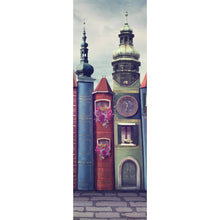 Lade das Bild in den Galerie-Viewer, Poster Magische Stadt mit alten Büchern Panorama Hoch
