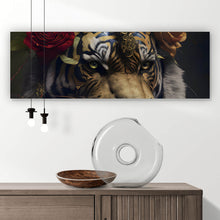 Lade das Bild in den Galerie-Viewer, Aluminiumbild gebürstet Majestätischer Tiger Panorama
