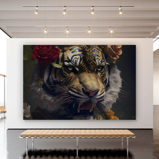 Aluminiumbild Majestätischer Tiger Querformat