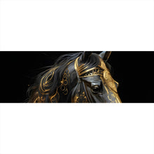 Lade das Bild in den Galerie-Viewer, Poster Majestätisches Pferd mit Gold Ornamenten Panorama
