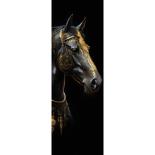 Lade das Bild in den Galerie-Viewer, Spannrahmenbild Majestätisches Pferd mit Gold Ornamenten Panorama Hoch
