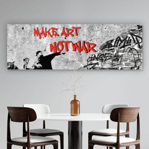 Aluminiumbild gebürstet Make Art not War Street Art Panorama