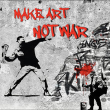 Lade das Bild in den Galerie-Viewer, Spannrahmenbild Make Art not War Street Art Quadrat
