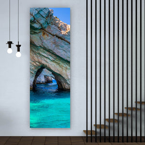 Poster Malerische Inselküste Panorama Hoch