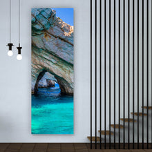 Lade das Bild in den Galerie-Viewer, Aluminiumbild gebürstet Malerische Inselküste Panorama Hoch
