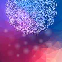 Lade das Bild in den Galerie-Viewer, Spannrahmenbild Mandala auf abstraktem Hintergrund Quadrat
