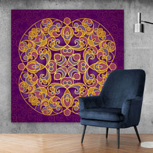 Lade das Bild in den Galerie-Viewer, Leinwandbild Mandala im Ost Stil Quadrat
