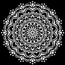 Lade das Bild in den Galerie-Viewer, Leinwandbild Mandala Schwarz Weiß Quadrat

