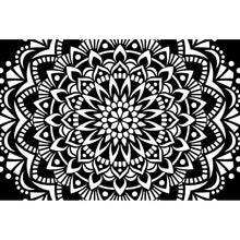 Lade das Bild in den Galerie-Viewer, Spannrahmenbild Mandala Schwarz Weiß Querformat

