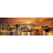 Lade das Bild in den Galerie-Viewer, Aluminiumbild Manhattan bei Sonnenuntergang Panorama
