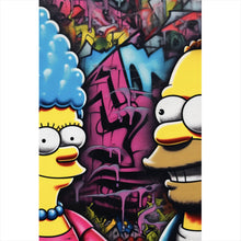 Lade das Bild in den Galerie-Viewer, Aluminiumbild gebürstet Marge und Homer Pop Art Hochformat
