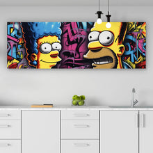 Lade das Bild in den Galerie-Viewer, Aluminiumbild gebürstet Marge und Homer Pop Art Panorama
