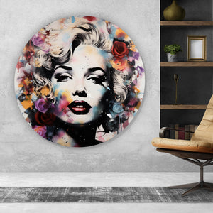 Aluminiumbild gebürstet Marilyn Abstrakt No.1 Kreis