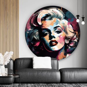 Aluminiumbild gebürstet Marilyn Abstrakt No.2 Kreis