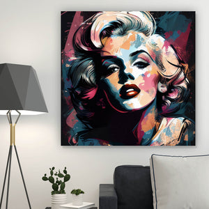 Aluminiumbild gebürstet Marilyn Abstrakt No.2 Quadrat