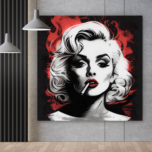 Aluminiumbild gebürstet Marilyn Abstrakt No.3 Quadrat