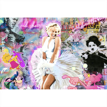 Lade das Bild in den Galerie-Viewer, Aluminiumbild gebürstet Marilyn Neon Pop Art Querformat
