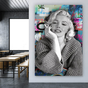Leinwandbild Marilyn Portrait Pop Art Hochformat