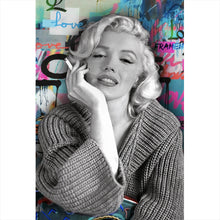 Lade das Bild in den Galerie-Viewer, Aluminiumbild gebürstet Marilyn Portrait Pop Art Hochformat
