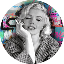 Lade das Bild in den Galerie-Viewer, Aluminiumbild Marilyn Portrait Pop Art Kreis
