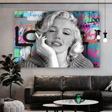Lade das Bild in den Galerie-Viewer, Leinwandbild Marilyn Portrait Pop Art Querformat
