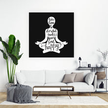Lade das Bild in den Galerie-Viewer, Aluminiumbild Meditation Weiß auf Schwarz Quadrat
