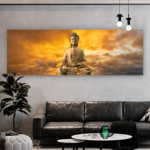 Leinwandbild Meditierender Buddha Panorama