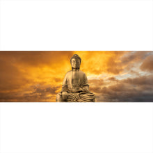 Lade das Bild in den Galerie-Viewer, Aluminiumbild gebürstet Meditierender Buddha Panorama
