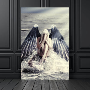 Acrylglasbild Meeres Engel Hochformat